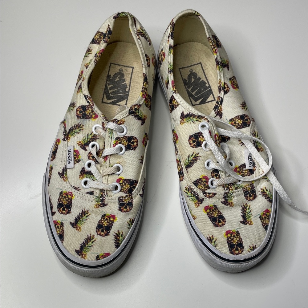 Vans Kids Pineapple Print Cream Sneakers
